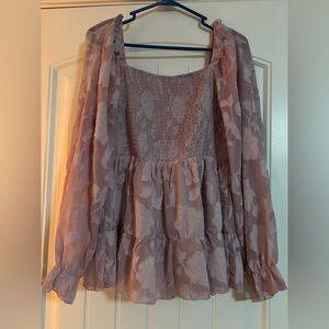 Light purple Long Sleeve ribbed top size large from Amazon